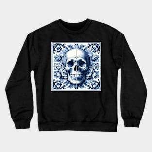 Delft Tile With Skull No.3 Crewneck Sweatshirt